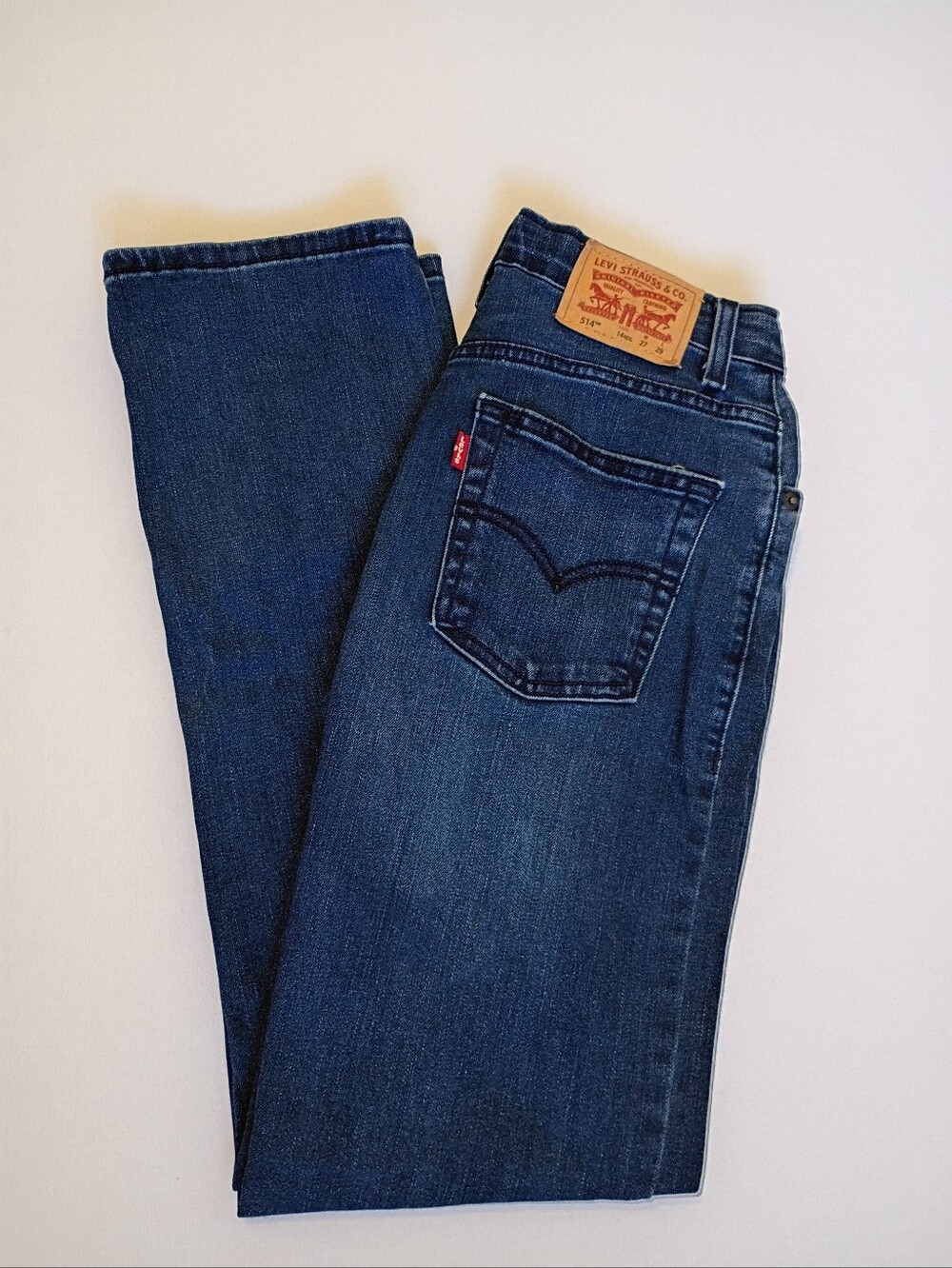 Levi's 514 Big Boys Straight Leg Denim Jeans Size 14 Medium Wash Blue Adjustable